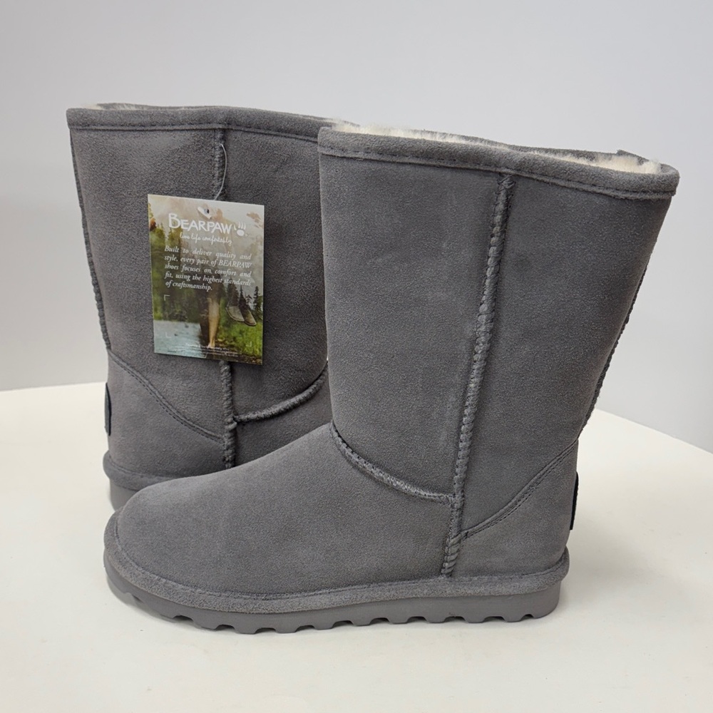 BearPaw Women's Elle Short Boot, Grey Fog - size 9 - New with tags
